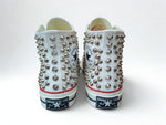 White Converse Studded Sneakers – Handmade Punk Rock Spike High Top Shoes